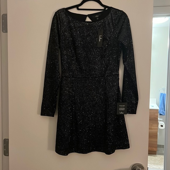 Long sleeve sparkle mini dress - Picture 1 of 2